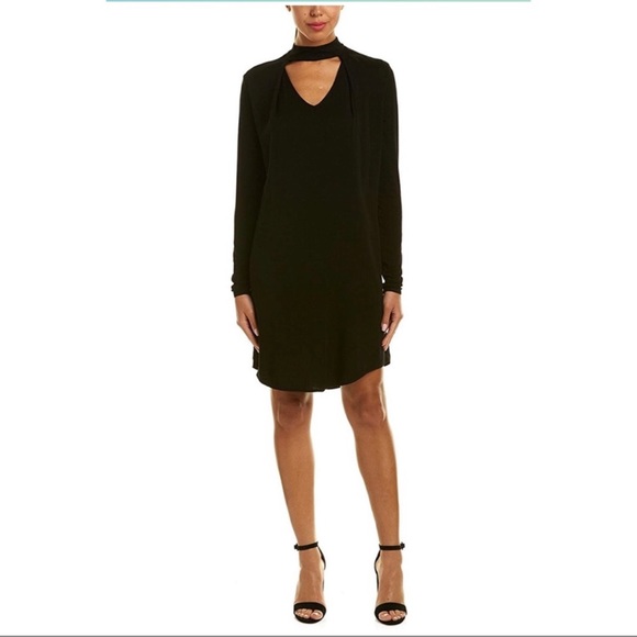 NWT Michael Stars Rylie Rayon Chocker Long Sleeve Swing Dress - Picture 1 of 12